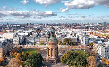 Aerial view of Mannheim